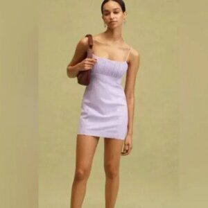 Maeve by Anthropologie Ophelia Linen Mini Dress in Lilac (never worn)